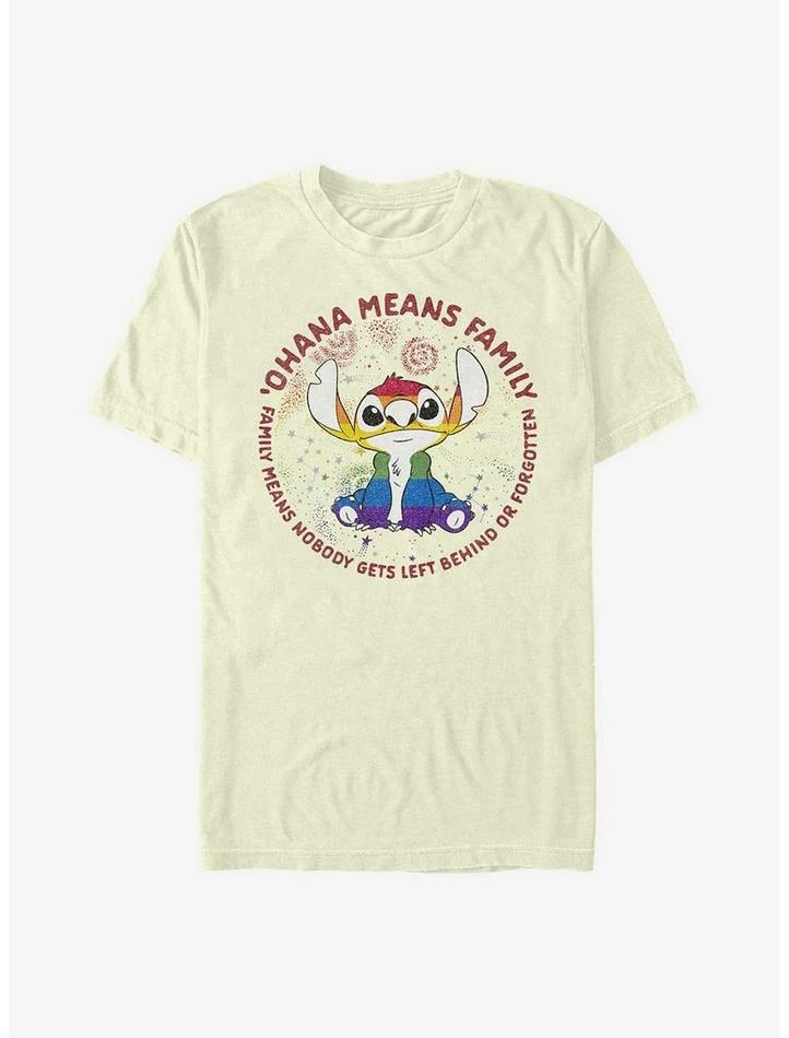Cheap ๐ Disney Stitch Ohana Means Family Rainbow Pride T-Shirt ๐