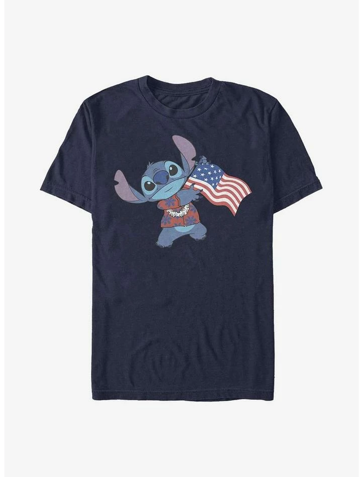 Wholesale 👏 Disney Lilo & Stitch Tropic Stitch Flag T-Shirt 😉 - Image 5