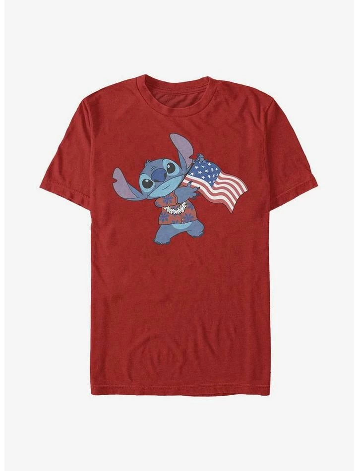 Wholesale 👏 Disney Lilo & Stitch Tropic Stitch Flag T-Shirt 😉 - Image 6