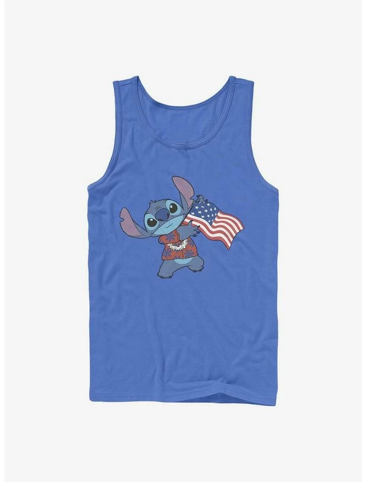 Budget ๐คฉ Disney Lilo & Stitch Tropic Stitch Flag Tank ๐
