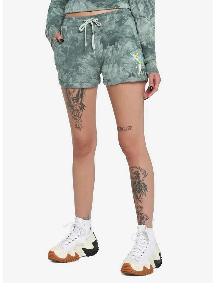 Discount 🤩 Her Universe Disney Tinker Bell Green Tie-Dye Soft Shorts 🤩