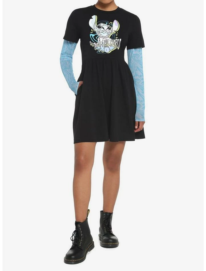 Brand new 🤩 Her Universe Disney Lilo & Stitch Trippy Mesh Twofer 👗 Dress 🌟 - Image 2