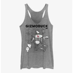 Best Sale ✨ Disney Ducktales Gizomoduck Schematic Raw Edge 👧 Girls Tank 👏