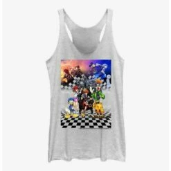 Outlet 🥰 Disney Kingdom Hearts Group Checkers 👧 Girls Tank 🧨