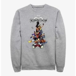 Promo 🎉 Disney Kingdom Hearts Group With Logo Crew Sweatshirt 💯
