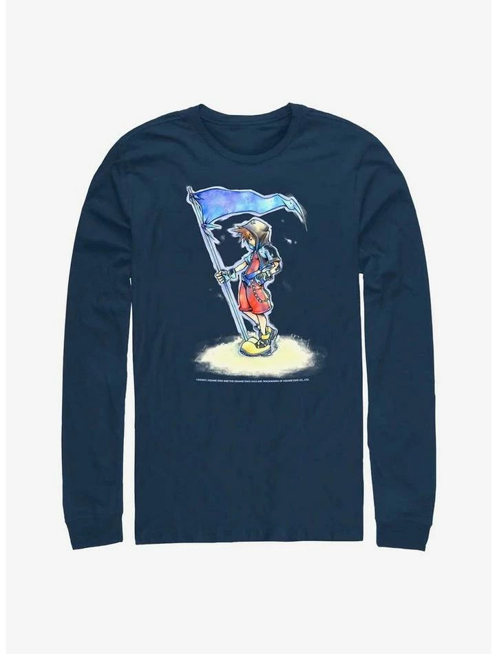 Cheap 🎉 Disney Kingdom Hearts Sora With Flag Long-Sleeve T-Shirt 😀