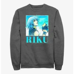 Discount 🥰 Disney Kingdom Hearts Riku Heart Throb Crew Sweatshirt 😀