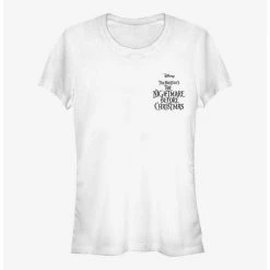 New 🎁 Disney The Nightmare Before 🎄 Christmas Logo Pocket T-Shirt ✔️