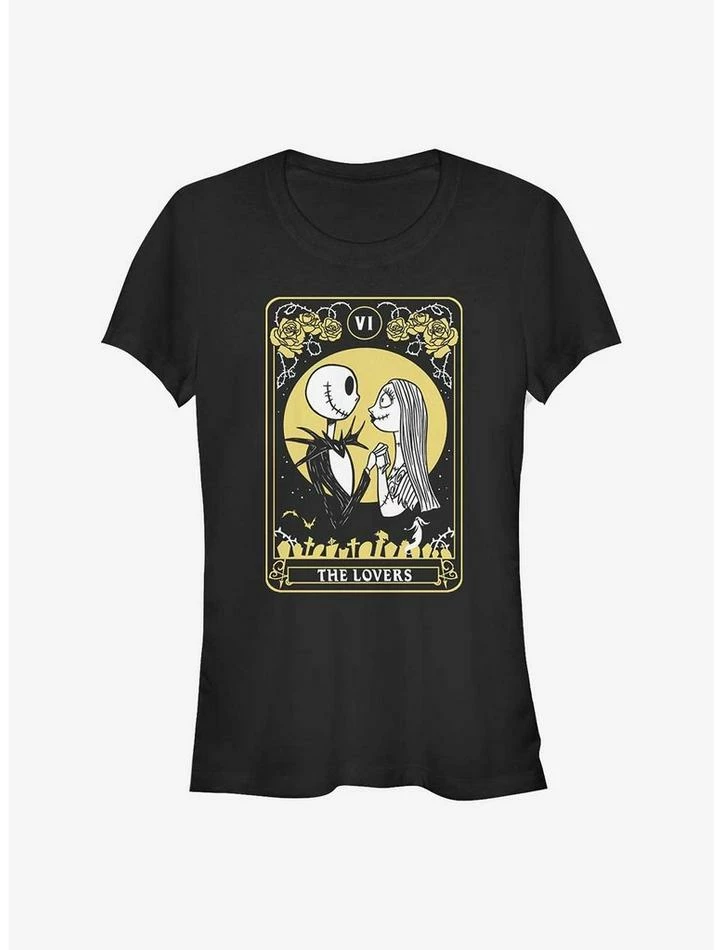 Top 10 ✨ The Nightmare Before 🎄 Christmas Jack & Sally The Lovers Tarot T-Shirt 🛒 - Image 3