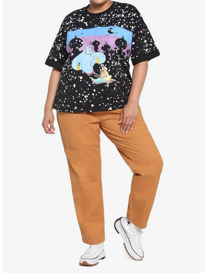 Best Pirce ✨ Her Universe Disney Aladdin Carpet Night Sky Boyfriend Fit 👧 Girls T-Shirt Plus Size 🥰 - Image 2