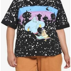 Best Pirce ✨ Her Universe Disney Aladdin Carpet Night Sky Boyfriend Fit 👧 Girls T-Shirt Plus Size 🥰
