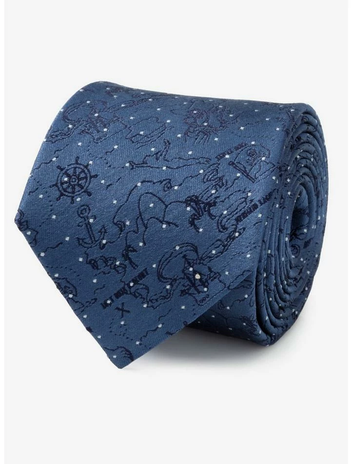 Cheapest 😀 Disney Peter Pan Treasure Map Navy Dot Tie 😀