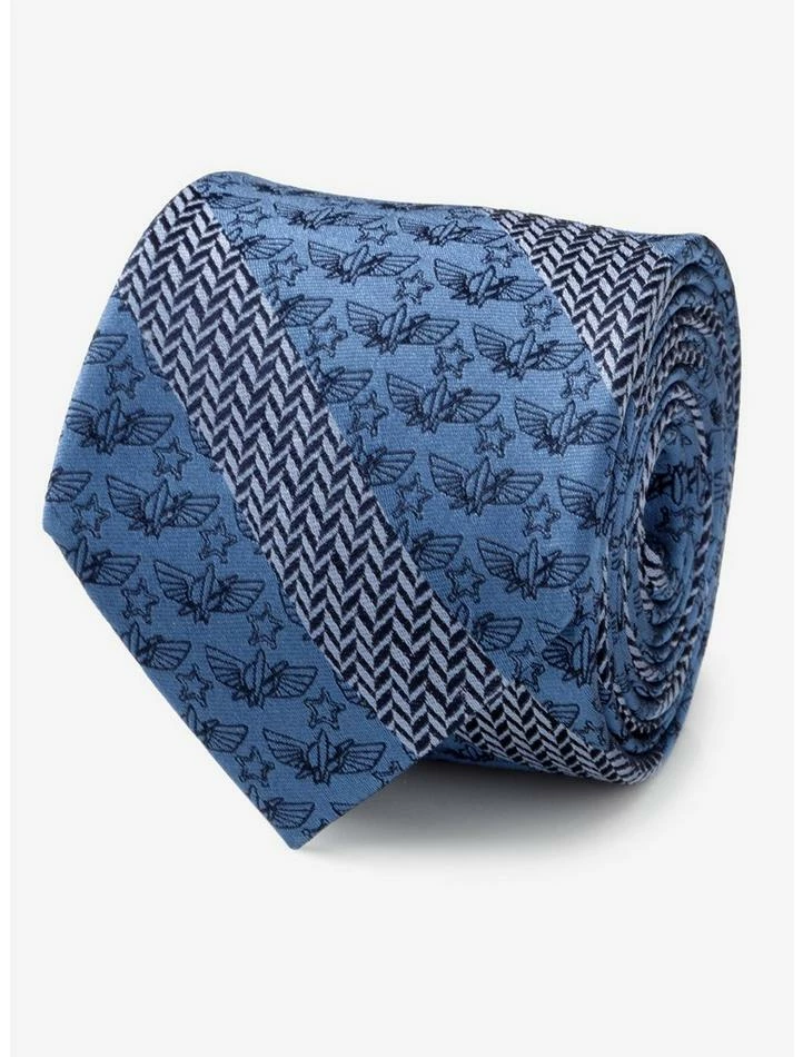 New 🔥 Disney Pixar Toy Story Icon Herringbone Stripe Blue Tie ⌛