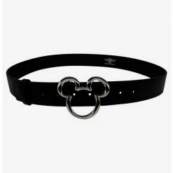 Flash Sale 😉 Disney Mickey Mouse Ears Silver Buckle Vegan Leather Belt 🤩