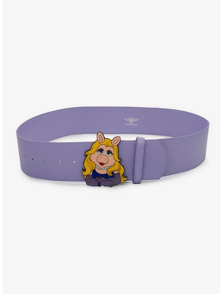 Best Pirce 👏 Disney The Muppets Miss Piggy Glitter Enamel Buckle Vegan Leather Belt 👏