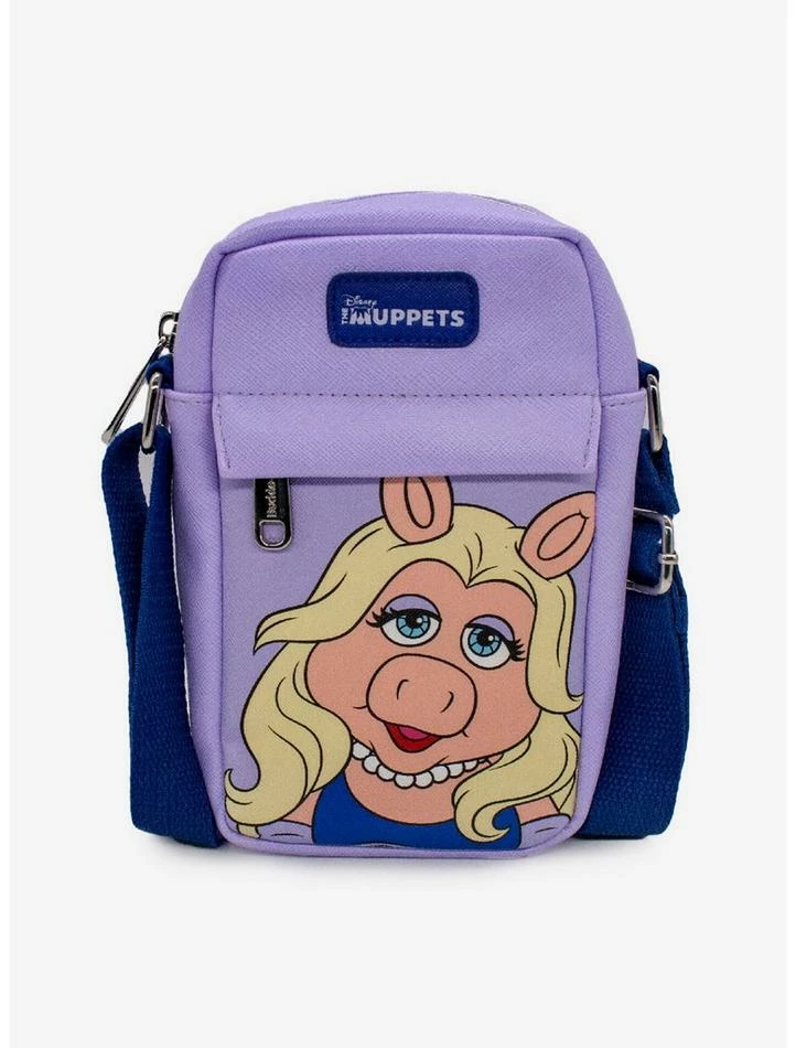 Coupon 👏 Disney The Muppets Miss Piggy Lavender Vegan Leather Crossbody Bag ❤️