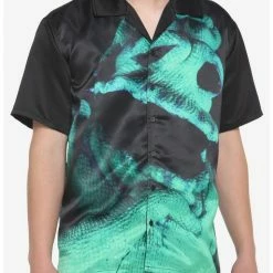 Best Pirce 🌟 The Nightmare Before 🎁 Christmas Oogie Boogie's Face Woven Button-Up ⌛