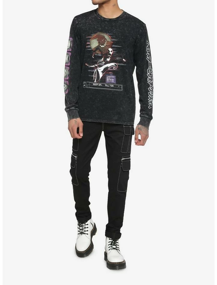 Cheap 👏 The Nightmare Before 🔔 Christmas Jack Glitch Long-Sleeve T-Shirt 🔥 - Image 2