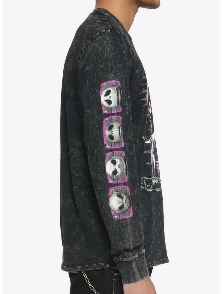 Cheap 👏 The Nightmare Before 🔔 Christmas Jack Glitch Long-Sleeve T-Shirt 🔥 - Image 4