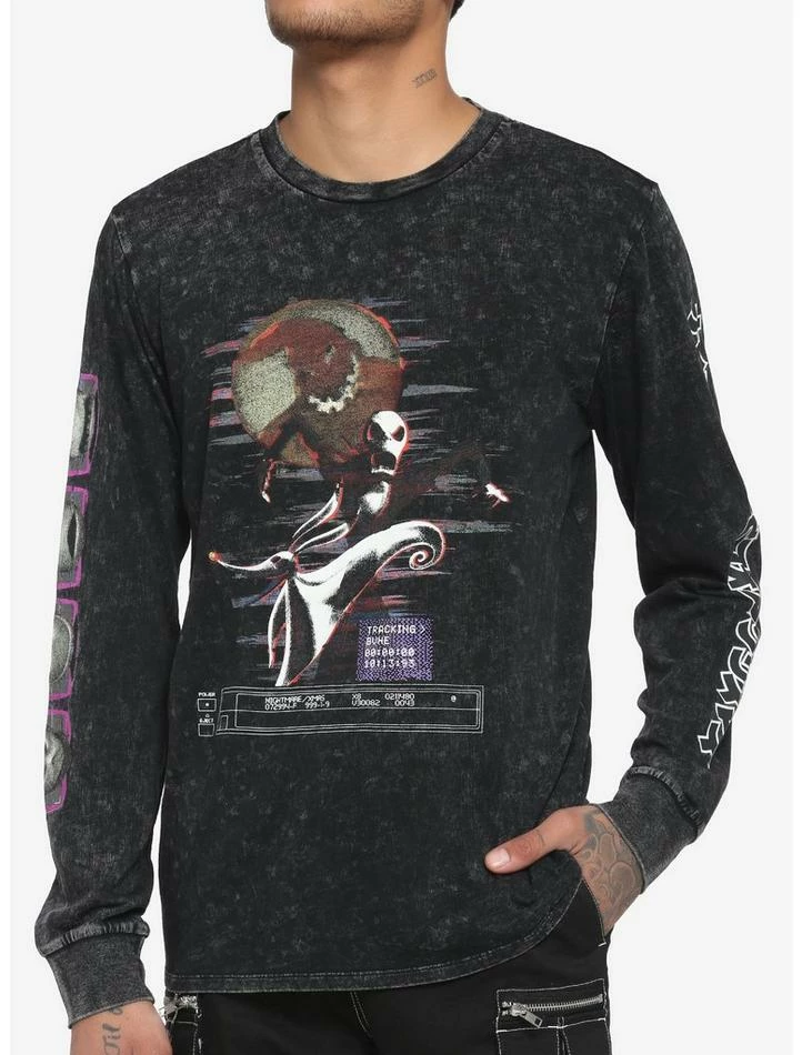 Cheap 👏 The Nightmare Before 🔔 Christmas Jack Glitch Long-Sleeve T-Shirt 🔥