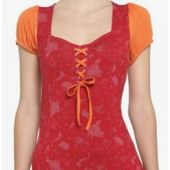 Promo 💯 Her Universe Disney Hocus Pocus Mary Sanderson Lace-Up 👧 Girls Top 🎉