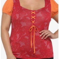 Hot Sale 🔔 Her Universe Disney Hocus Pocus Mary Sanderson Lace-Up 👧 Girls Top Plus Size 😉