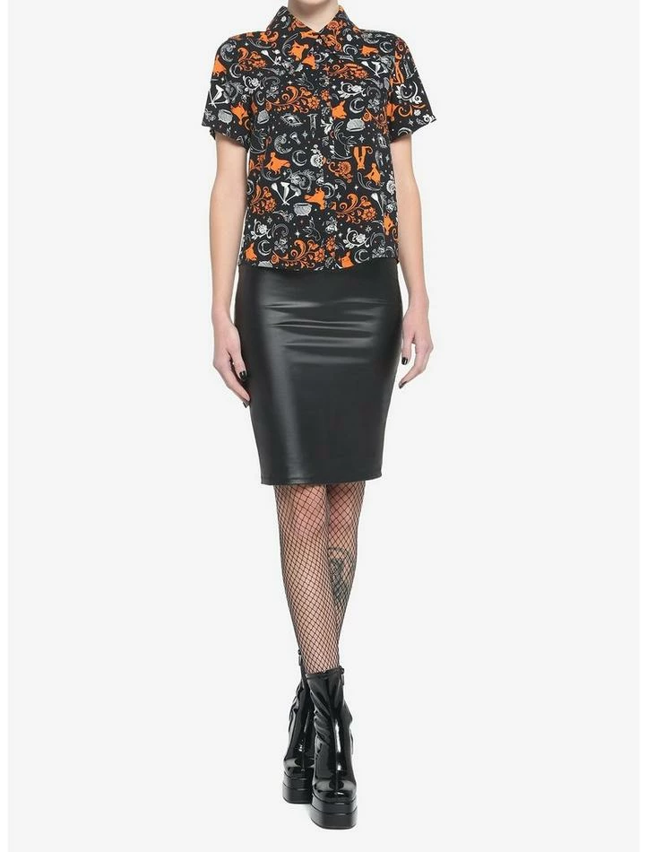 Brand new π Her Universe Disney Hocus Pocus Filigree Icons π§ Girls Woven Button-Up π - Image 2