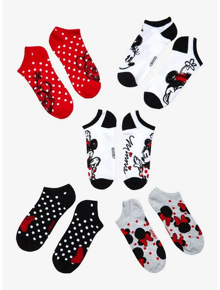 Coupon 🤩 Disney Minnie Mouse Polka Dots No-Show 🧦 Socks 5 Pair 😉 - Image 2