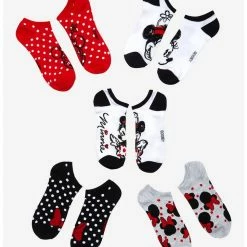 Coupon 🤩 Disney Minnie Mouse Polka Dots No-Show 🧦 Socks 5 Pair 😉