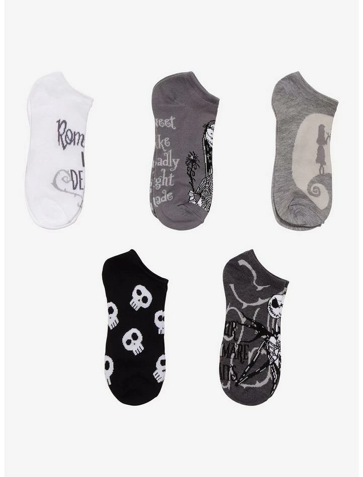Top 10 ❤️ The Nightmare Before 🎄 Christmas Jack & Sally No-Show 🧦 Socks 5 Pair 🥰