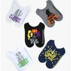 Discount ⭐ Disney Hocus Pocus Sanderson Sister Quote No-Show 🧦 Socks 5 Pair 😀