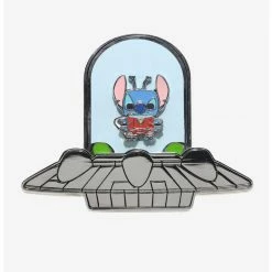 Wholesale 👏 Loungefly Disney Lilo & Stitch Spaceship 3 Inch Sliding Enamel Pin 👍