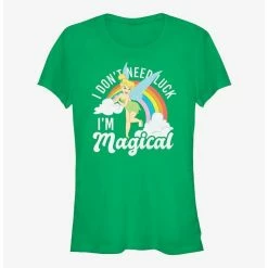 Budget 👍 Disney Peter Pan Tinker Bell Don't Need Luck 👧 Girls T-Shirt 😍