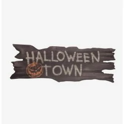 New 🌟 The Nightmare Before 🎄 Christmas 🧛 Halloween Town Faux Wood Sign 🎁