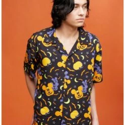 Cheapest 🔥 Our Universe Disney 🦇 Halloween Mickey Mouse Pumpkins Woven Button-Up 🤩