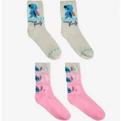 Hot Sale ๐คฉ Disney Lilo & Stitch Chibi Layered Crew Sock Set 2 Pair ๐