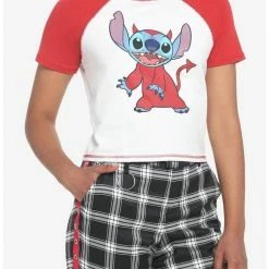 Coupon 🛒 Her Universe Disney Lilo & Stitch Devil 👧 Girls Raglan Baby T-Shirt 👍