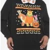 Hot Sale 🎁 Her Universe Disney 🦇 Halloween Winnie The Pooh & Friends Collared 👧 Girls Sweatshirt Plus Size ✨