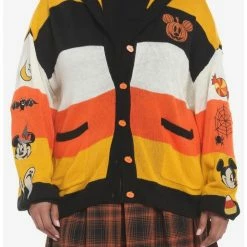 Coupon 🧨 Her Universe Disney 🦇 Halloween Mickey Mouse Stripe 👧 Girls Hooded Cardigan Plus Size 🔔