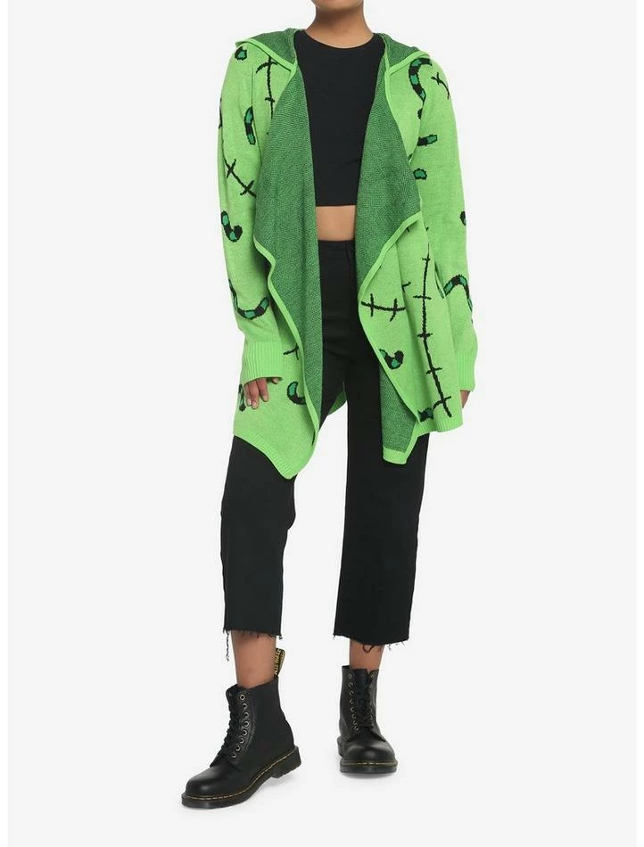 Deals 🌟 The Nightmare Before 🎁 Christmas Oogie Boogie Drape 👧 Girls Cardigan 😉 - Image 2