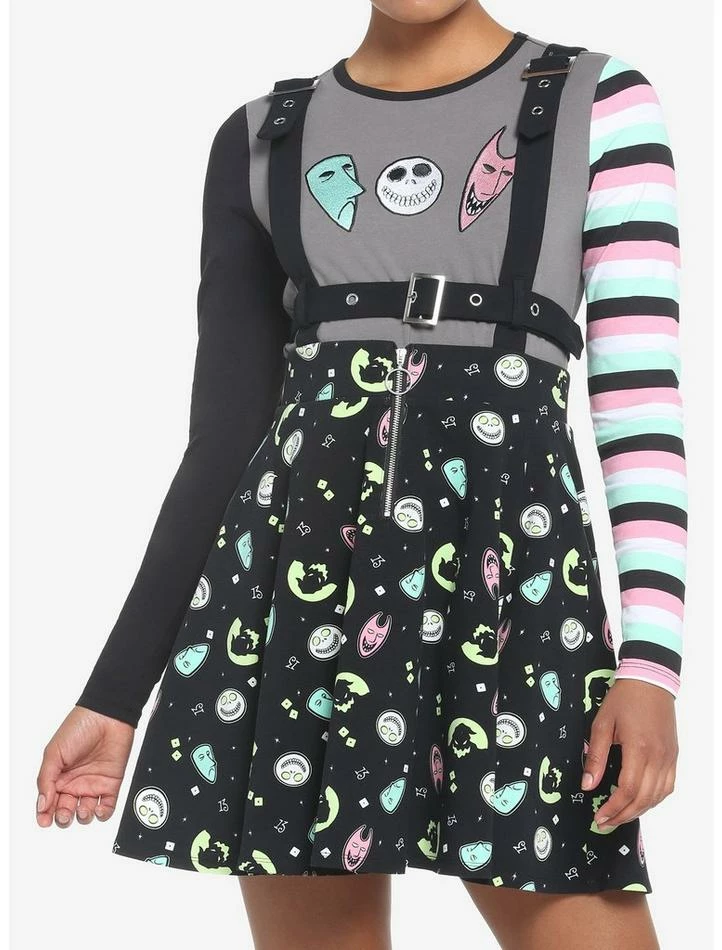 Best Pirce ⭐ The Nightmare Before 🎄 Christmas Oogie's Boys Harness Suspender 👗 Skirt 🥰