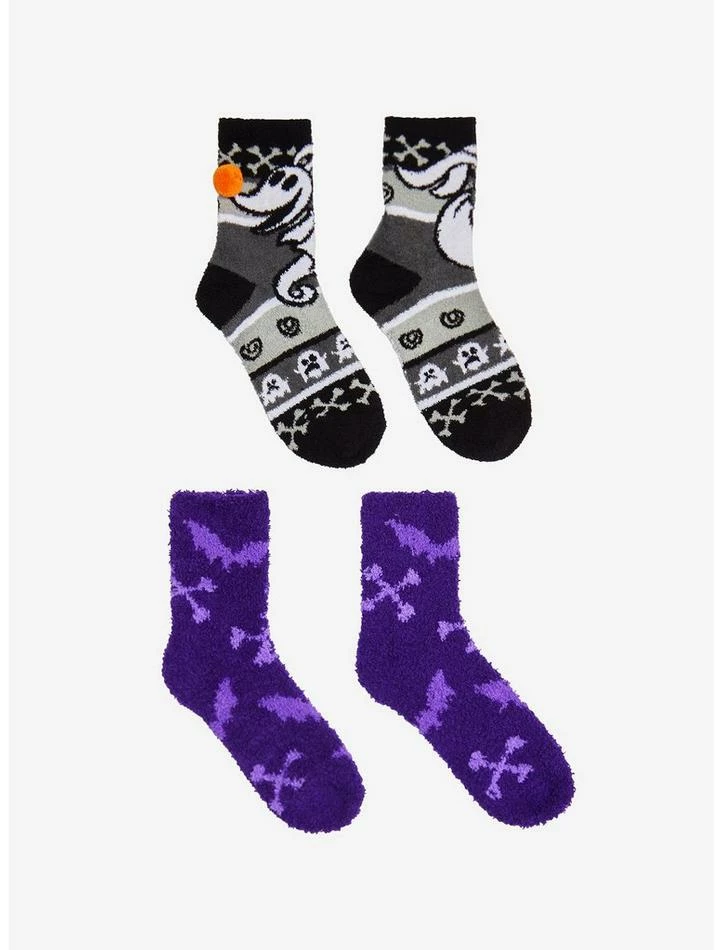 Best Pirce 🥰 The Nightmare Before 🔔 Christmas Zero Bats Fuzzy 🧦 Socks 2 Pair 😀