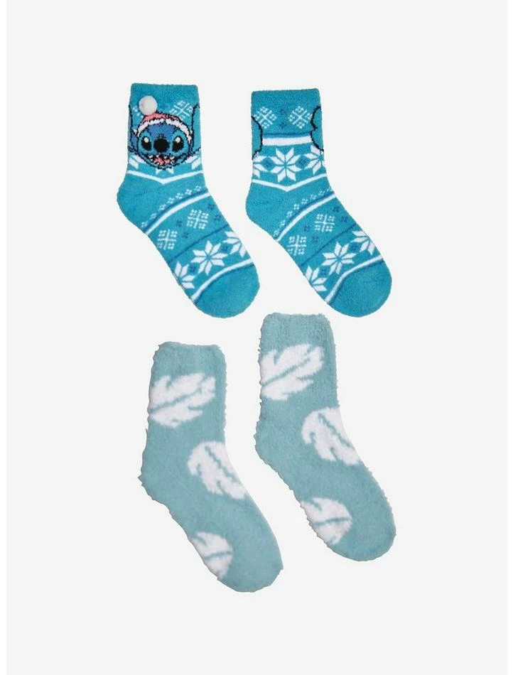 Brand new ✨ Disney Lilo & Stitch Fair Isle Fuzzy 🧦 Socks 2 Pair 👍 - Image 2