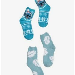 Brand new β¨ Disney Lilo & Stitch Fair Isle Fuzzy 𧦠Socks 2 Pair π