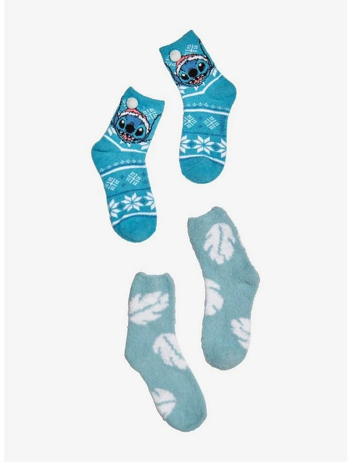 Brand new ✨ Disney Lilo & Stitch Fair Isle Fuzzy 🧦 Socks 2 Pair 👍