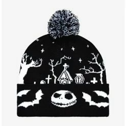 Budget โจ The Nightmare Before ๐ Christmas Jack Graveyard Pom Beanie ๐ฅฐ