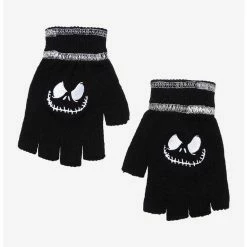 Best reviews of ✨ The Nightmare Before 🎅 Christmas Jack Contrast Stitch Fingerless Gloves 🎁