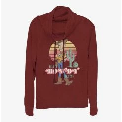 Best Sale 🎁 Disney Pixar Toy Story 4 Hey Howdy 👧 Girls Cowl Neck Long Sleeve Top ✔️