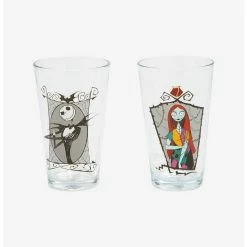 Brand new 👏 The Nightmare Before ❄ Christmas Jack & Sally Pint Glass Set 👍