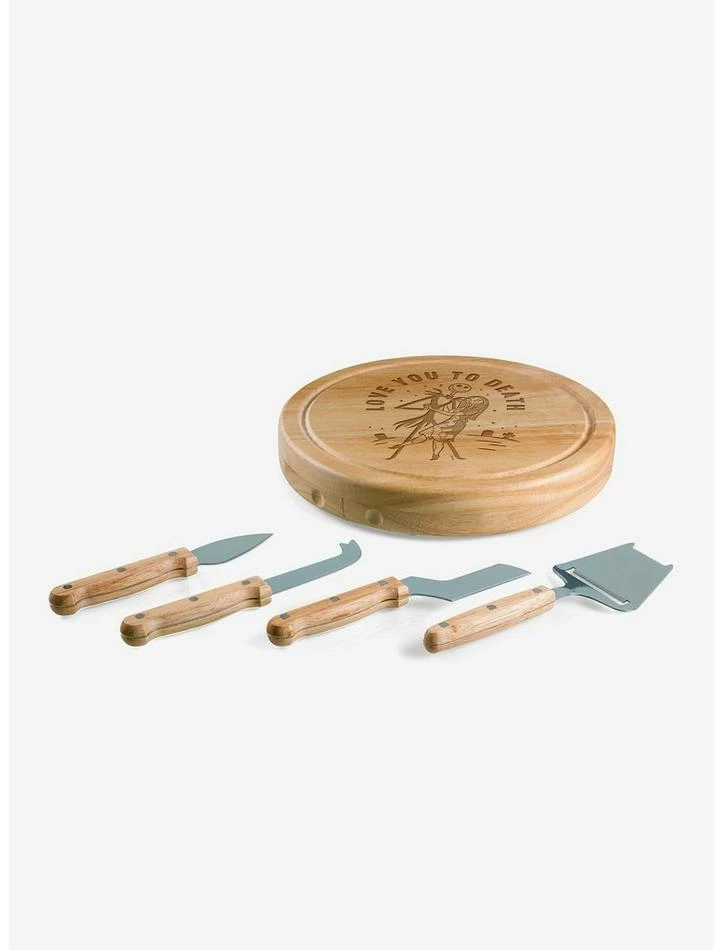 New โค๏ธ Disney The Nightmare Before ๐ Christmas Jack and Sally Cheese Cutting Board & Tools Set ๐งจ - Image 2